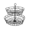 Fruit Basket Black Iron European Style Double Layer Fruit Storage