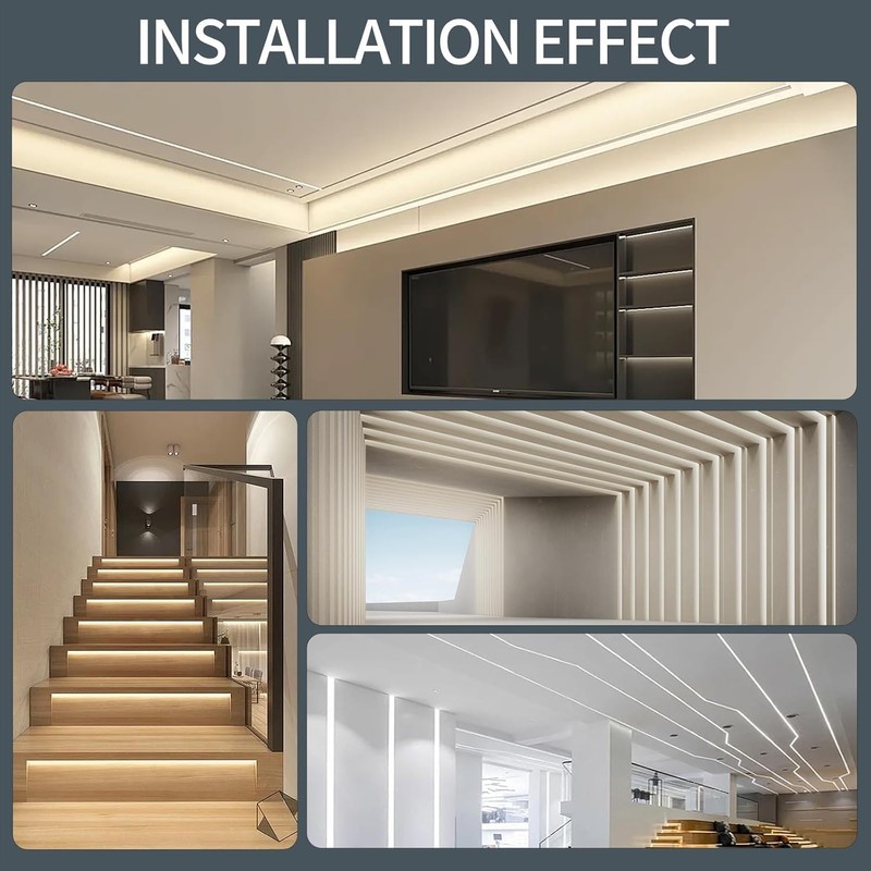 10 Pack Plaster-in LED Channel 6.6FT Recessed Drywall Aluminum Lighting