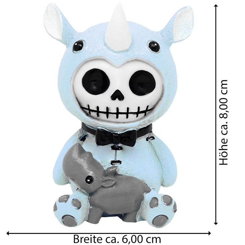 Mysticalls Furrybones Rhino Gothic Fantasy Skull Figurine