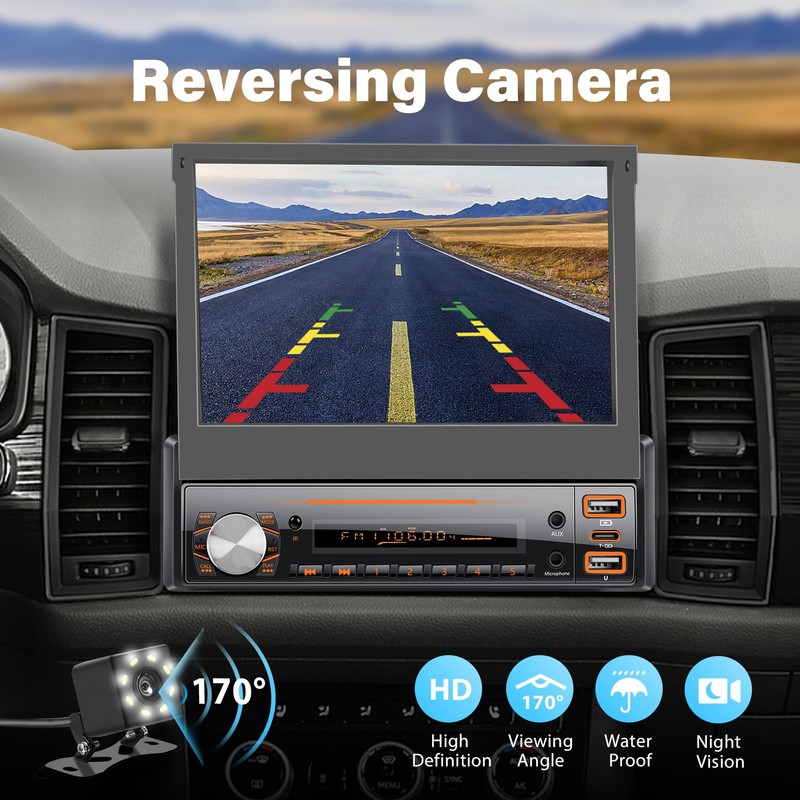 LSLYA Single Din Car Stereo with Carplay ＆ Android Auto,7
