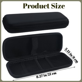 Small Pencil Case, Small Pencil Case Slim, Black Portable Cosmetic Bag with Zipper, Hard Shell Pen Cases Pouch Waterproof Travel Cases, Organizer Makeup Bag for Boys Girls Stationery, Office Supply