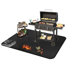 HEATFOUNDER 60*40 Inch Outdoor Mat, Double-Sided Waterproof & Fireproof Under Grill Mat, Heat Resistant Silicone Stove Floor Mat For BBQ, Camping Stove, Fire Pit, Fireproof Deck & Patio Protector Mat