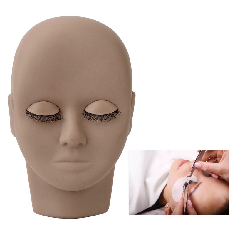 Eyelash Mannequin Head Double Laryer Eyelash Extension Removable Eyelids Makeup