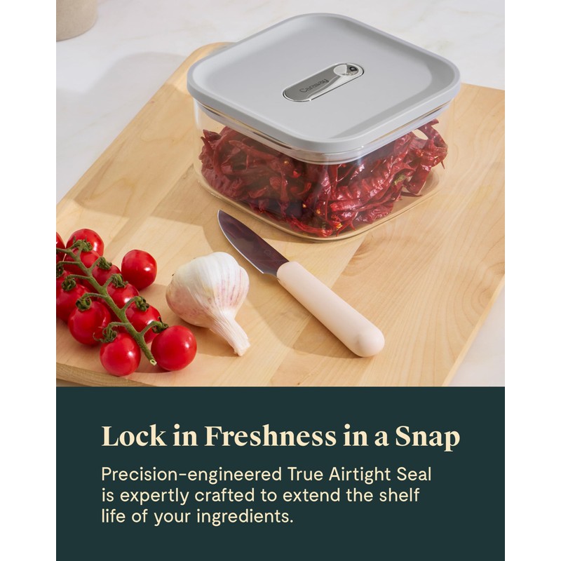 Caraway 1qt Glass Airtight Food Storage Container with Lid –