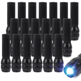 VIHOSE 20 Pack 4.7 Inch LED Emergency Handheld Flashlight Waterproof Metal Mini Flashlight Set with 3 Modes Batteries Not Included for Party Camping Power Outage Gift to Christmas
