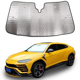 Windshield Sun Shade Compatible with L@mborghini Urus 2018 2019 2020 2021 2022 2023 Car Model,Foldable Car Shade Front Windshield, Block Sun Heat,Prevent Prying and Protect Privacy