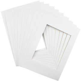 12pcs Picture Mounts for Frames, Pre-cut 11.5 x 8 inch Photo Mounts Picture Matting, A4 White Frame Mat for 7.5 x 5.5 inch Photo Image, Photo Frame Mat for Posters Display Prints(White)