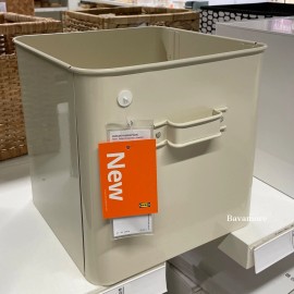 Ikea PLOGFÅRA Metal Storage box, light beige, 13 ¾x13x12 ½ " BRAND NEW