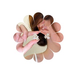 Xmsrn Vintage Crystal Opal Flower Stud Earrings Boho Pearl Drop Earrings Moonstone Flower Dangle Earrings Statement Pearl Flower Earrings for Women