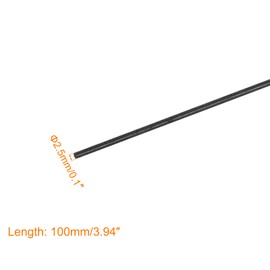 sourcing map Pack of 3 Carbon Fibre Rod for RC Aeroplane DIY Tube Quadcopter Arm 2.5 mm x 100 mm