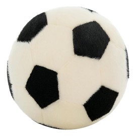 zxmbeddings Soccer Plush Ball Shaped Pillow Toy Football Stuffed Animal Room Decor,White,9.8"