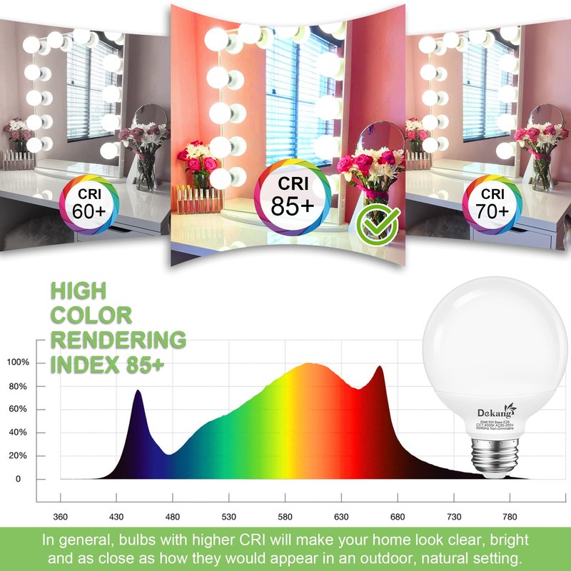 Dekang 8-Pack LED Vanity Light Bulbs for Bathroom 4000K Natural