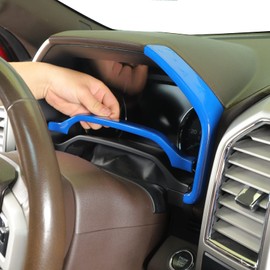 Voodonala Blue Center Console Dashboard Trim for 2015-2020 Ford F150 F250 F350 Super Duty(3pcs/set,Blue ABS)
