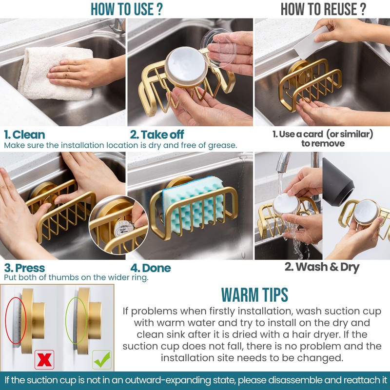 TAILI Sponge Holder with Strong Sucion Cup,Sponge Holder for Kitchen