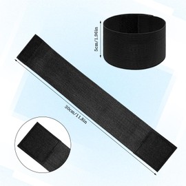 6 PCS Captain Armband Adjustable Leader Armband,Black Team Sport Armband Elastic Arm Band for Basketball Volleyball Team（ 30x5cm/11.8x1.96in ）