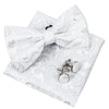Alizeal Mens Gradient Paisley Bow Tie Pre Tied Pocket Square