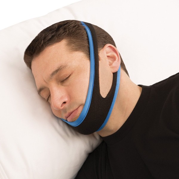 Collections Etc Bedtime Anti-Snore Chin Strap - Comfortable Design Cradles Jaw for Optimal Position to Reduce Snoring, Medium