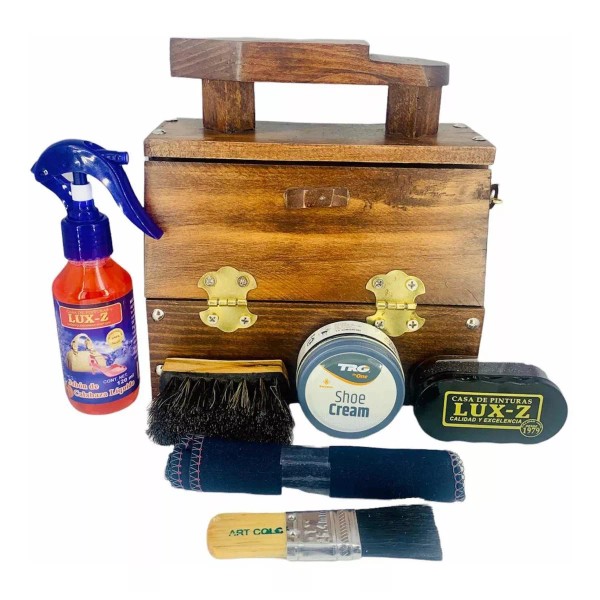Lux-z Kit Con Cajón Bolero Para Limpiar Y Lustrar Calzado