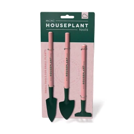 Mini Houseplant Tools - Indoor Gardening Tools Set - Mini Shovel - Mini Trowel - Mini Rake - Pink Pot Plant Garden Tool Set