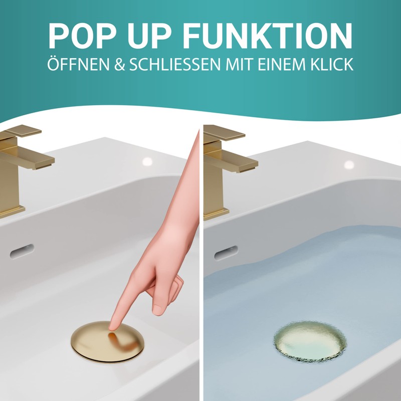 Engelbach Drain Fitting Sink with Overflow - Pop-Up Drain Fitting