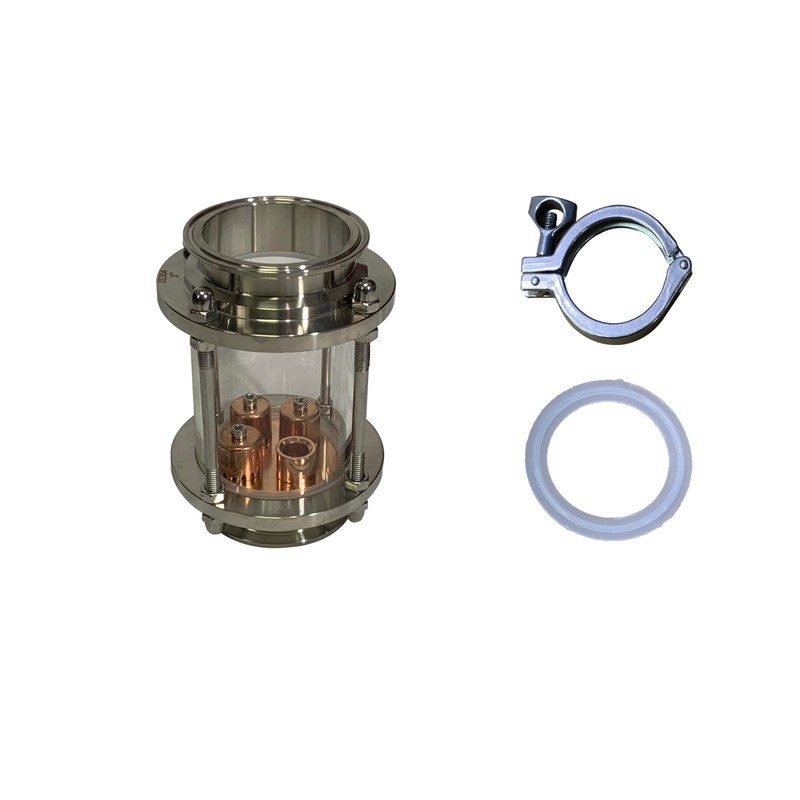 3 inch Glass Reflux Column Section with Copper Bubble Plate