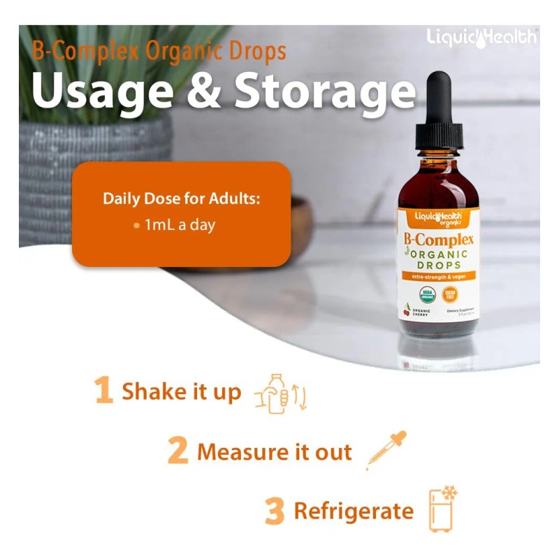 Complejo Vitamina B Orgánico Liquidhealth - 3 Pack