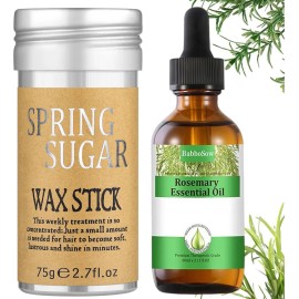 Kit de Tratamiento Capilar 2 en 1 con Cera Moldeadora y Aceite de Romero | Alisa Frizz Instantáneo, Controla Baby Hair y Repara Puntas Abiertas | Nutre el Cuero Cabelludo | SPRINGSUGAR