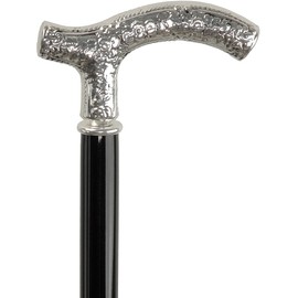 Italian 925R Genuine Silver Frog Walking Stick with Black Beechwood Shaft and Collar