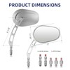 Motorcycle Mirrors,Chrome CNC Handlebar Mirrors for for 1982-2024 Harley Road