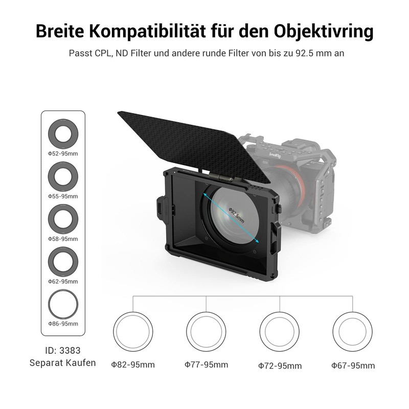 SMALLRIG Mini Matte Box Lite with Top Flag for DSLRs