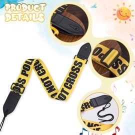 Guitar Strap, Adjustable Guitar Strap, Guitar Strap with Leather Ends, Plectrum Buttons, Guitar Neck Strap for Electric Guitar, Acoustic Guitar, Bass