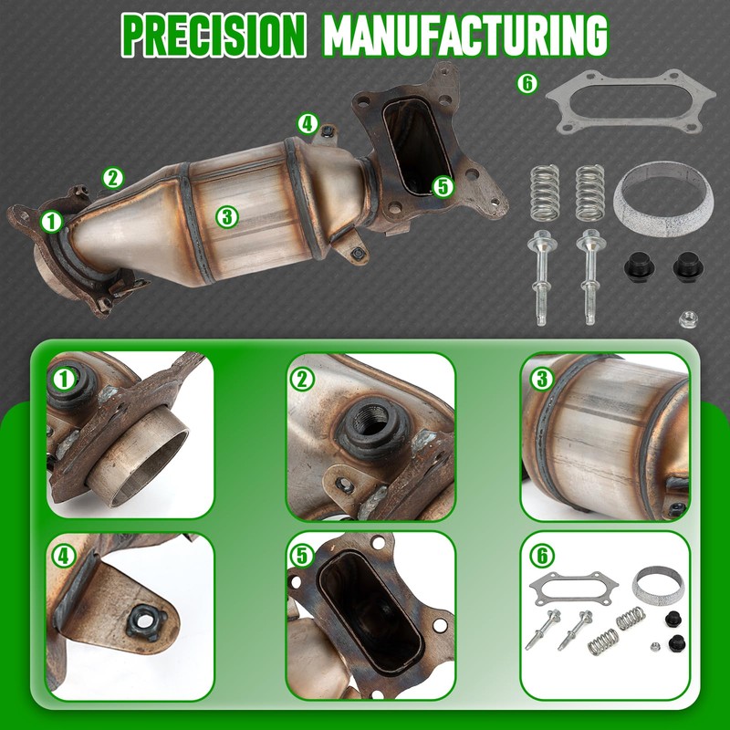 FOMIUZY High Flow Front Catalytic Converter Kit Direct-Fit Honda Accord