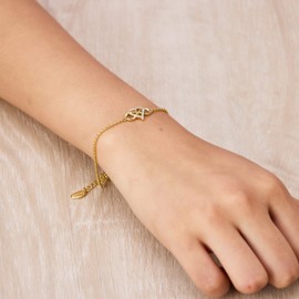 Philip Jones Gold Plated Infinity Heart Bracelet Created with Zircondia® Crystals