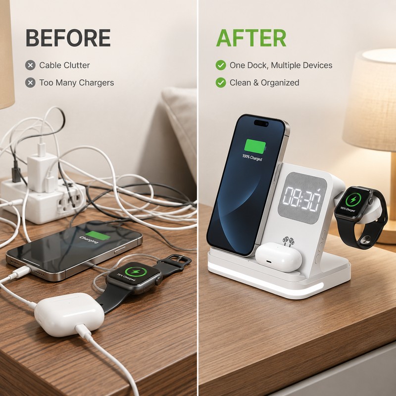 6-in-1 Wireless Charging Stand for Multi-Device Charging – Fast Dock