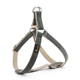 Plutus Pet Cotton Hemp Step in Dog Harness, Sustainable, Lightweight and Escape-Proof, Quick Fit Dog Harness for Puppy Small Medium and Large Dogs, Gray, S