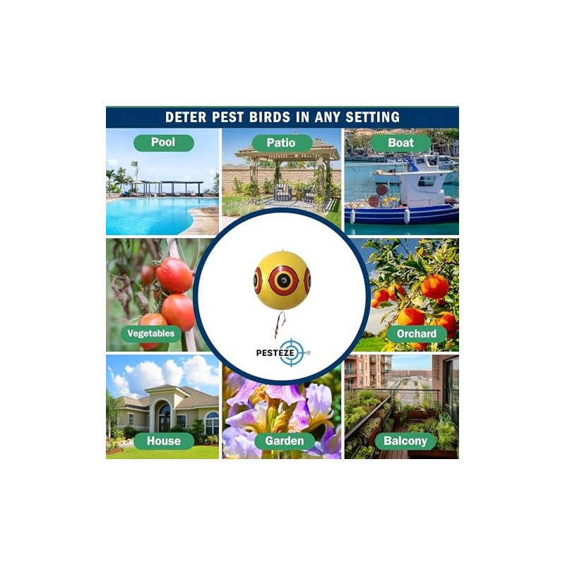 PESTEZE USA Bird Deterrent for Pool Predator Eye Balloon Repellent,