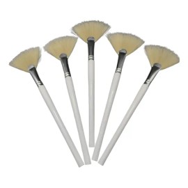5 Brochas Abanico#3 Spa, Mascarillas Cerda Natural. Razziel