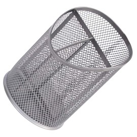 KESYOO Silver Round Steel Mesh Pen Container Pencil Cups Pencil Holder Desktop Storage Container for Home Office Desk Pen Organizer