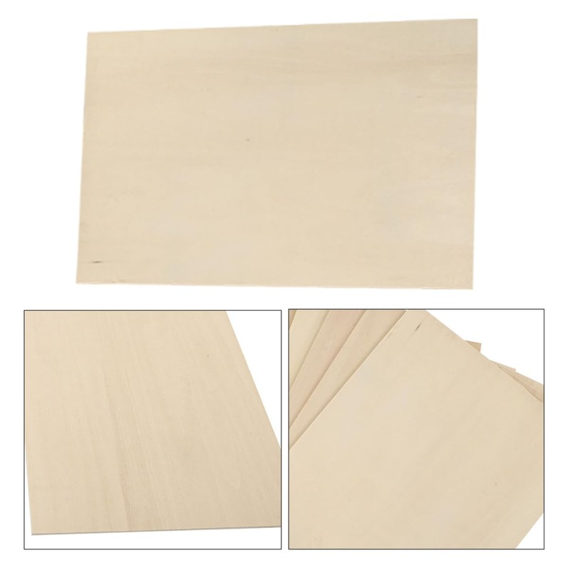 OHPHCALL Round Basswood Plywood Sheets 12x8x0.12in 7 Sheets Thick Logs