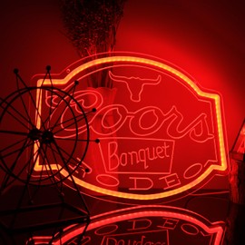 Pinlangdou Western Cowboy Bull Neon Sign Wall Decor for Bar Garage Man Cave