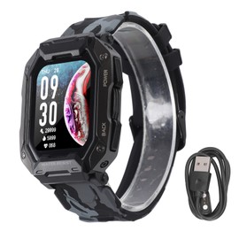 Kids Fitness Tracker Watch Waterproof 380mAh Battery 24 Sports Modes Activity Tracker Sports Smartwatch Camouflage Black