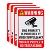 M METERXITY 4-Pack Warning This Property Is Protected by Video