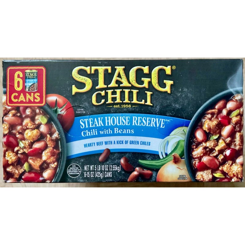 Stagg Beef Chili STEAK HOUSE RESERVE 25% More Beef 15oz