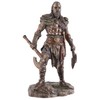 Veronese Viking with Two Axes Made of Artificial Stone Bronzed