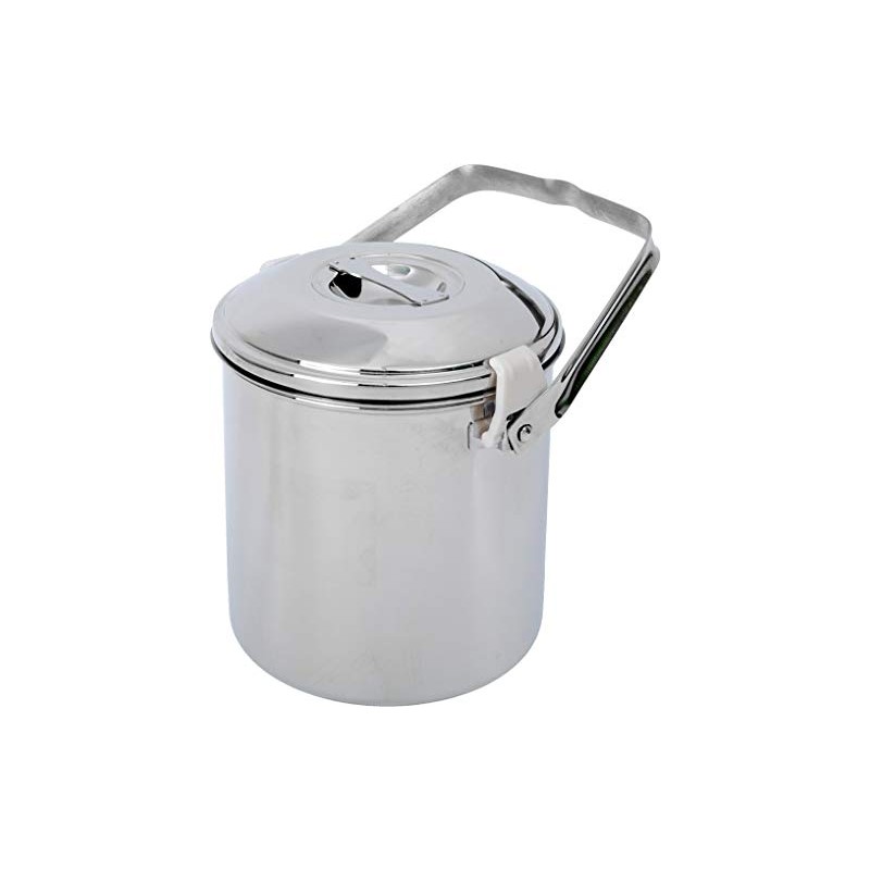 BasicNature Billy Can Stainless Steel Pot Silver 1.4 L