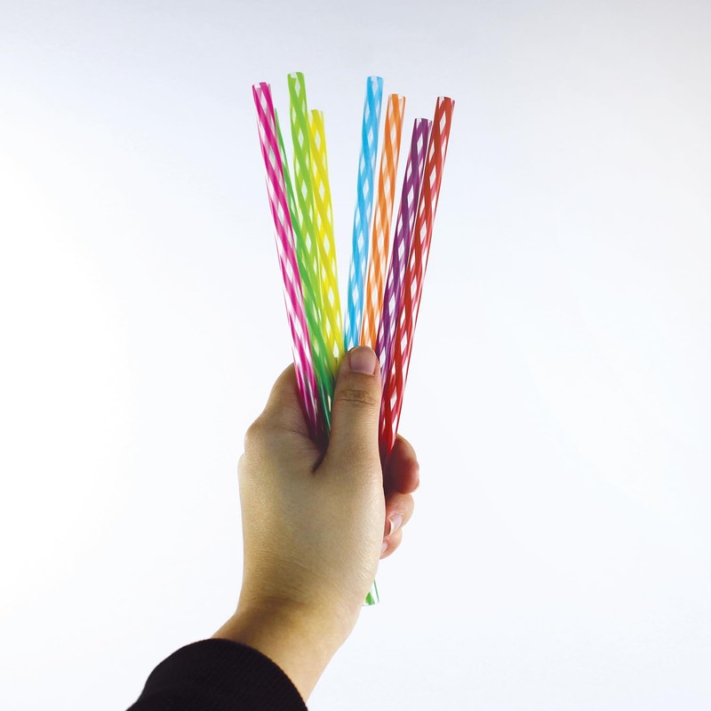 Hogg Reusable Straws - Rainbow (24 Pack), Plastic Straws Reusable,