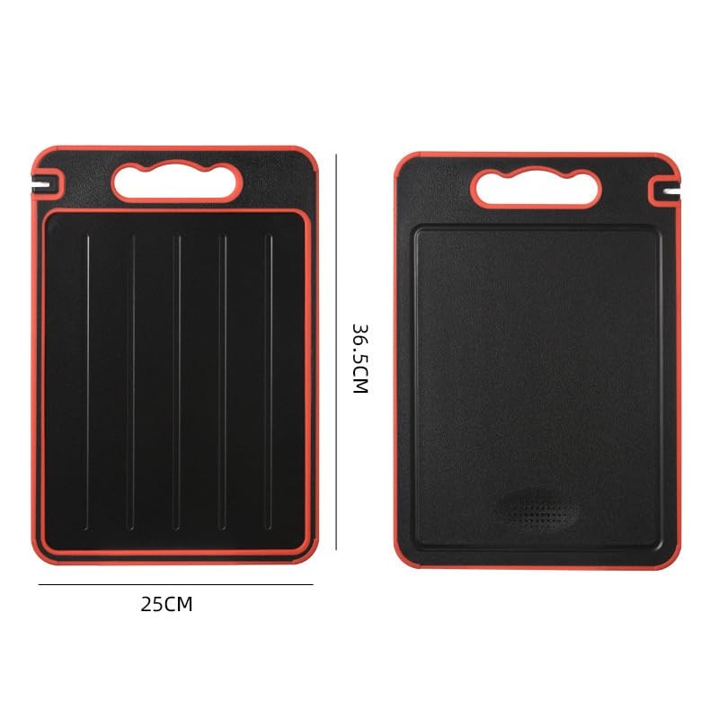 Cutting Board with Defrosting Tray Knife Sharpener, and Spice Grater.