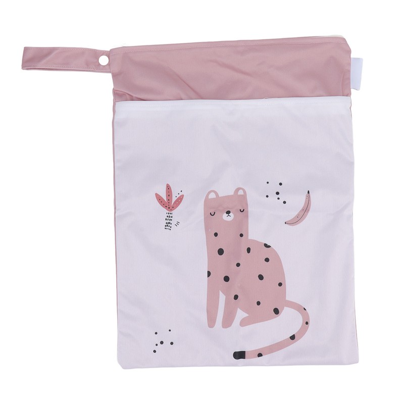 2pcs Hanging Diaper Bag Waterproof Double Pockets Zipper Closure Baby