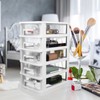 Operitacx 5 Plastic Storage Drawers, Multifunctional Clear Storage Drawers Tower