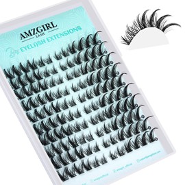 Wispy Lash Clusters Natural Cluster Eyelash Extension Left & Right Cat Eye 120Pcs Eyelashes Clusters DIY Lash Extensions Individual Lashes Clusters for Lash Beginners(Aurora,D-12Pairs)